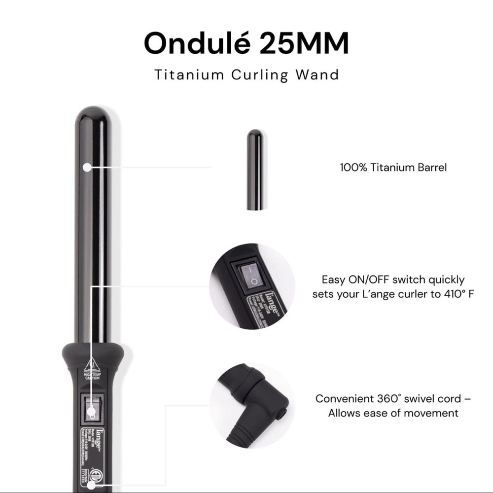 New L’ANGE 25MM Titanium Curling Wand Ondulé - Picture 6 of 11